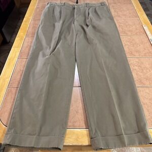 Bills Khakis Pants Men 38 x 32 Brown Pleated Cuffed Cotton Classic Chino M2P USA
